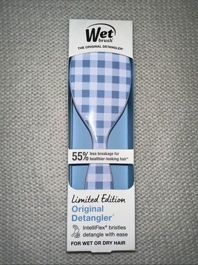 Wet Brush The Original Detangler Hair Brush Coastal Blue Gingham